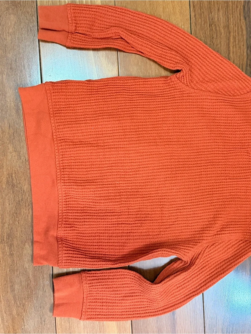 Old Navy Kid’s Crewneck Waffle Knit Sweater in Orange